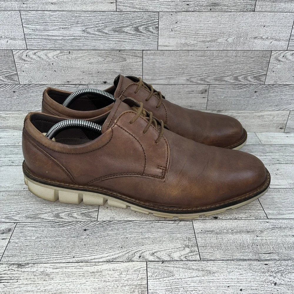 ECCO Jeremy Modern Brown Leather Oxford Shoes Men Size‎ EU 44 US 10.5